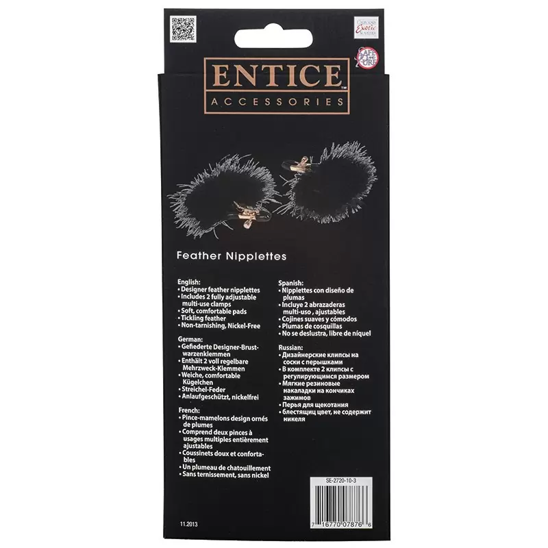 Зажимы для сосков с пухом Entice Feather Nipplettes