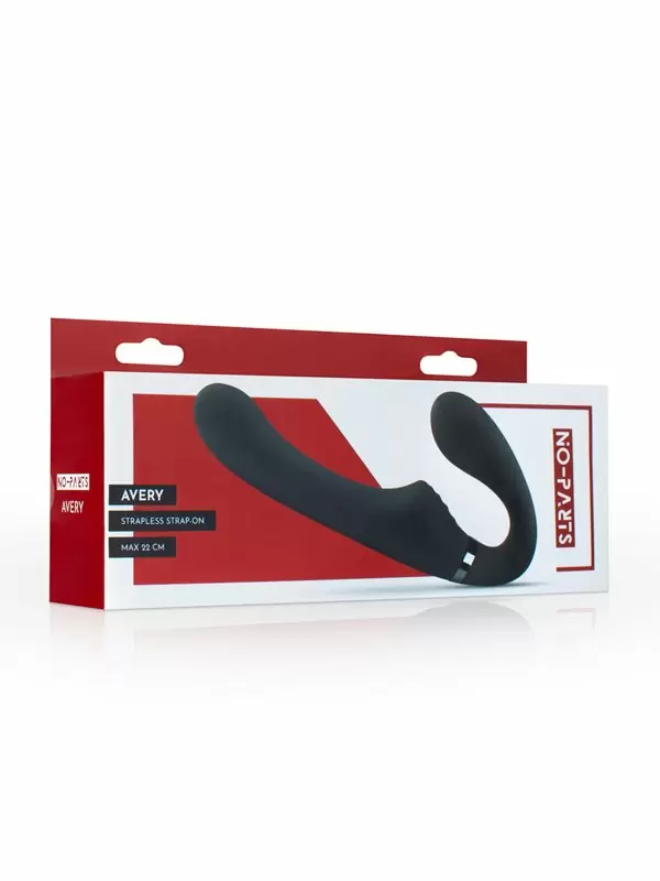 Безремневой вибрострапон Avery, с пультом Д/У, 22 см, 10 режимов, силикон, черный