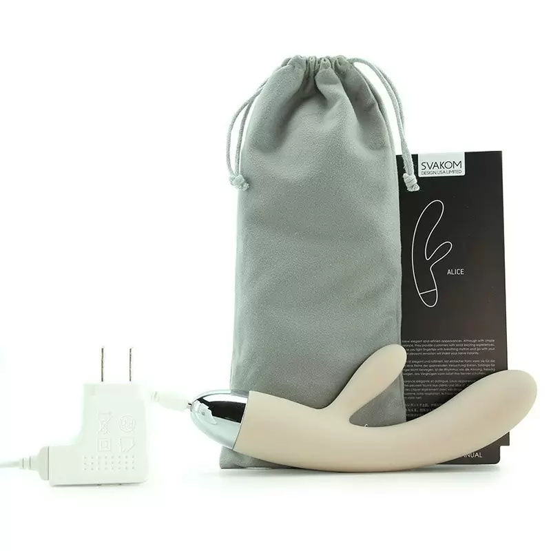 Двойной вибромассажер Alice с интеллектуальным режимом – бежевый	