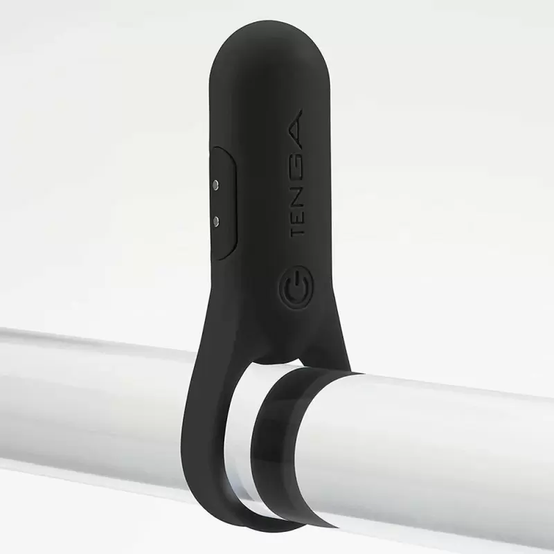 Эрекционное кольцо Tenga paiRING+ с усиленной вибрацией, черное