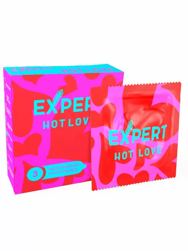 Гладкие презервативы EXPERT Hot Love, с разогревающим эффектом, 3 шт
