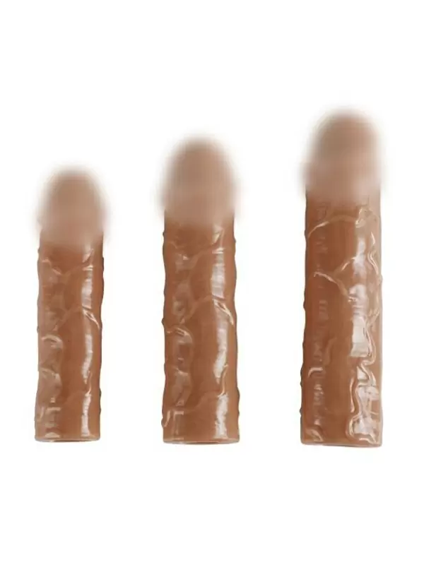 Набор увеличивающих насадок REAL, 15,5 - 19 см, ТПЕ, телесный 