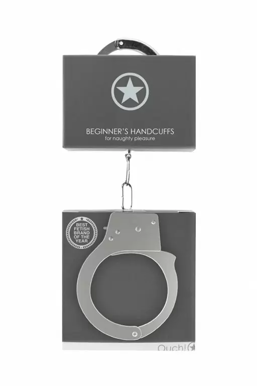 Металлические наручники Beginner's Handcuffs, с ключом, серебристый