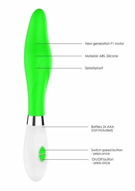 Оригинальный вибратор Athamas, 22.5 см, 10 скоростей, силикон, салатовый