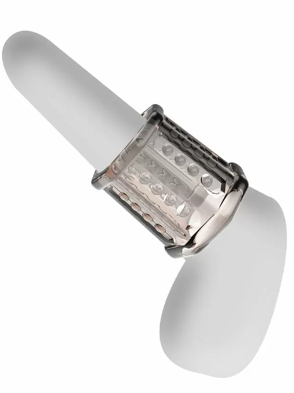 Эрекционное кольцо-насадка Baile Pretty Love, ребристое, ТПР, 5.5 см