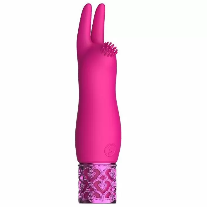 Компактная вибропуля Elegance, с ушками на конце, 11,8 см, силикон, розовый