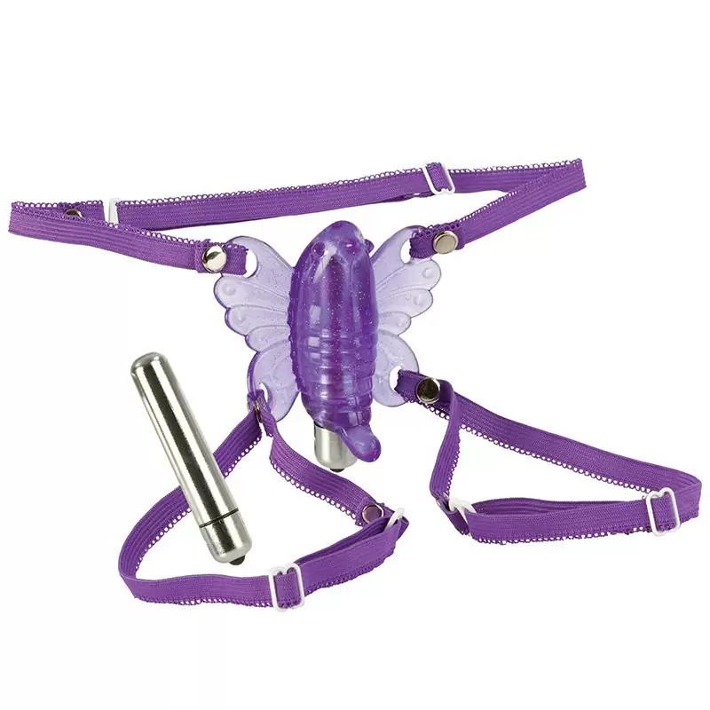 Стимулятор клитора на ремнях Wireless Venus Butterfly беспроводной – фиолетовый