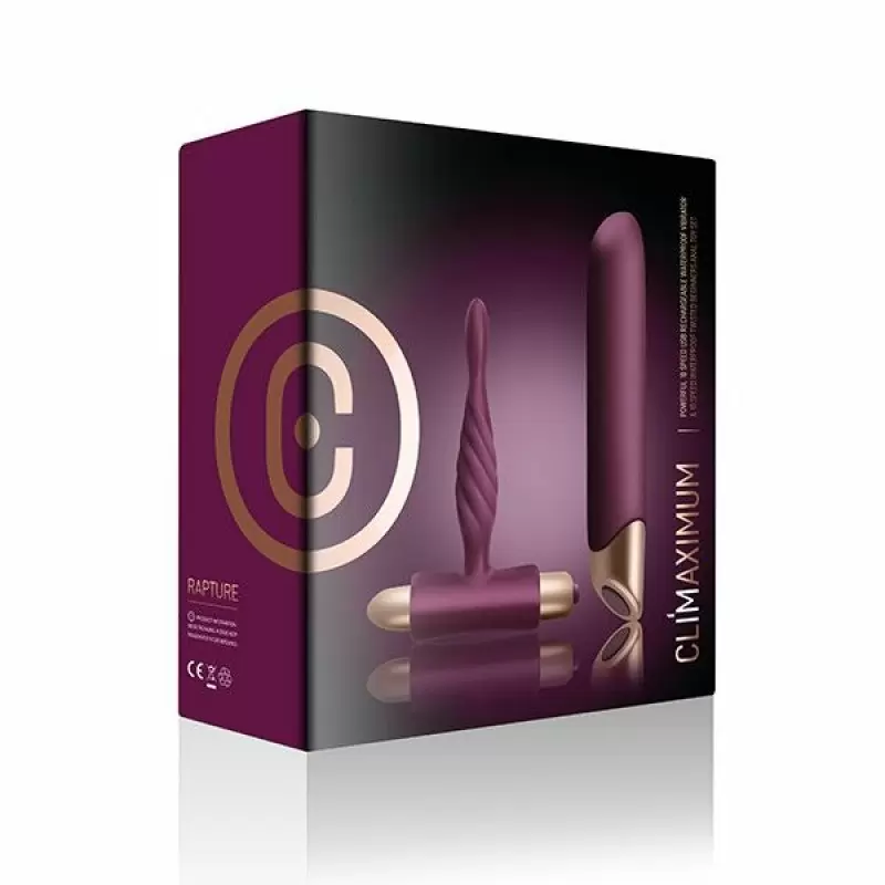 Подарочный набор для двоих Climaximum Rapture: вибратор + анальная пробка с вибрацией. 10 мощных вибраций, силикон