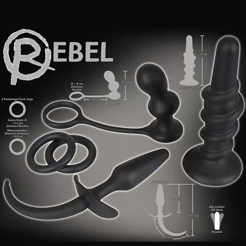 Набор анальных игрушек Rebel Play Kit - черный