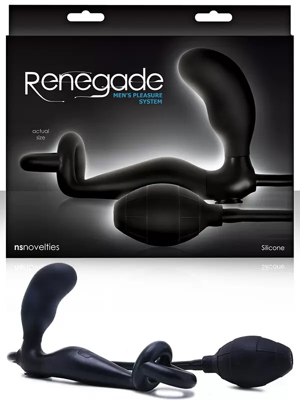 Анальный стимулятор с кольцом на пенис и мошонку Renegade