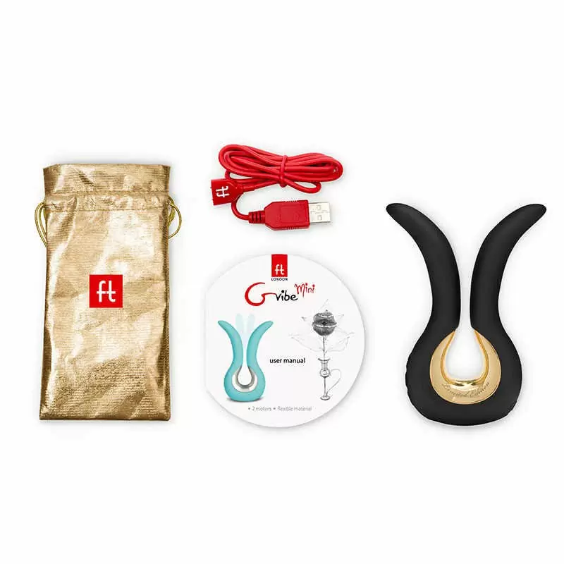 Эксклюзивный вибратор Gvibe Mini Gold c покрытием золотом 24 карата – черный