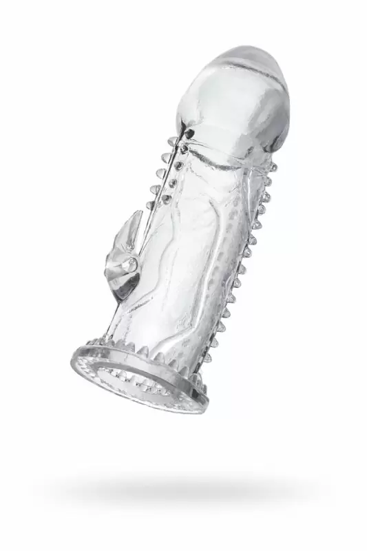 Насадка на пенис TOYFA с клиторальным стимулятором - прозрачный