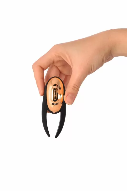 Черный вибратор для клитора и наружных интимных зон Waname D-Splash Wave, 9.3 см, силикон