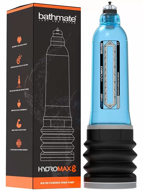 Гидропомпа Bathmate Hydromax8 aqua, для мужчин с размером до 21 см, синяя