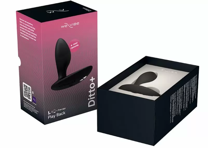 Анальная пробка для ношения We-Vibe Ditto+ Satin Black