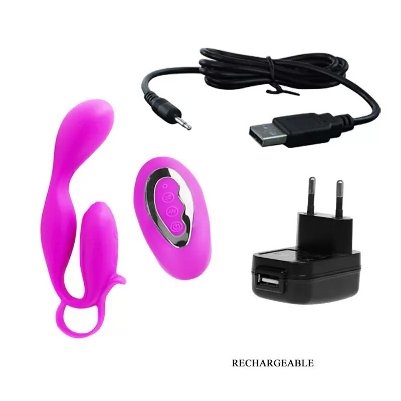 Оригинальный вибромассажер для двойной стимуляции Bowen с дистанционным пультом – розовый