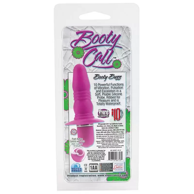 Анальная пробка с вибрацией Booty Buzz – розовый