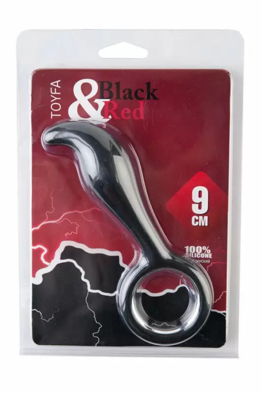 Стимулятор простаты с тонким кончиком TOYFA Black&Red – чёрный