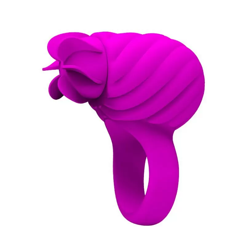 Перезаряжаемое эрекционное кольцо Frances с ротацией клиторального стимулятора – розовый 