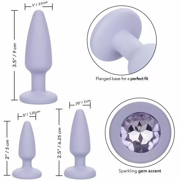 Набор анальных пробок из силикона FIRST TIME CRYSTAL BOOTY KT-PR