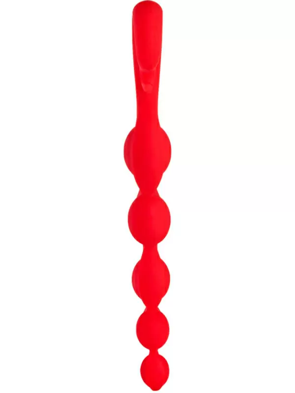 Элегантная анальная цепочка Fun Factory Bendybeads, 5 бусин, 26,3 см, красная