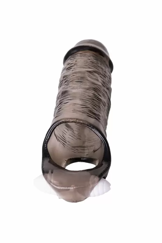 Вибронасадка TOYFA XLover с петлёй на мошонку — серая, 15,5 см