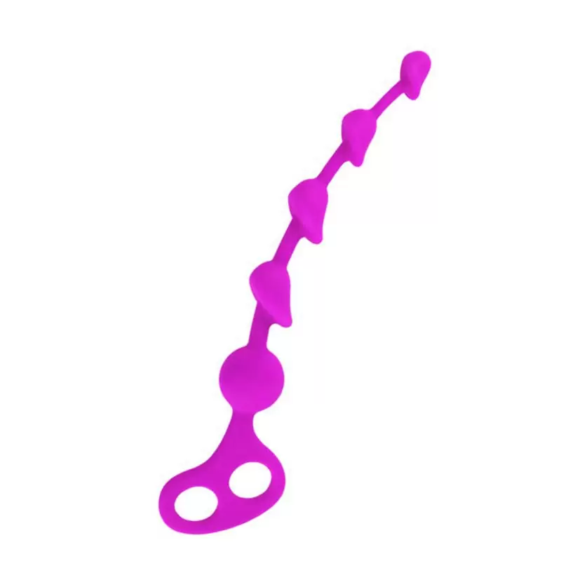 Анальная цепочка Beeds из лепестков со стимулирующим шариком – розовый