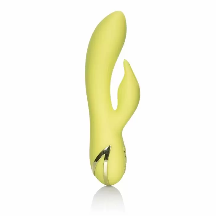 Экзотический вибратор-кролик Calexotics Venice Vixen, 21,5 см, 10 режимов, жёлтый