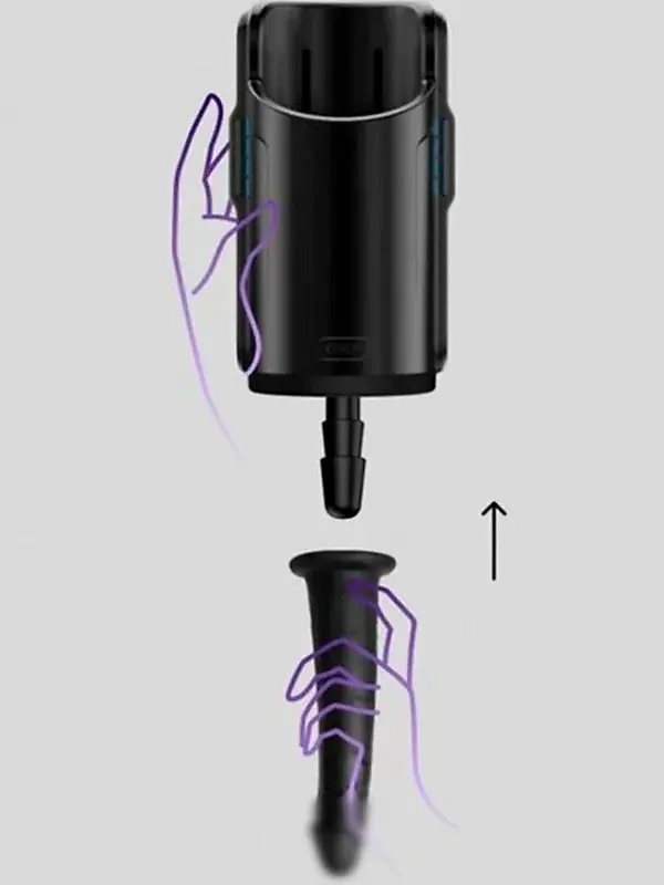 Реалистичный фаллоимитатор полый для адаптера Kiiroo Keon, 19,1 см, силикон, черный