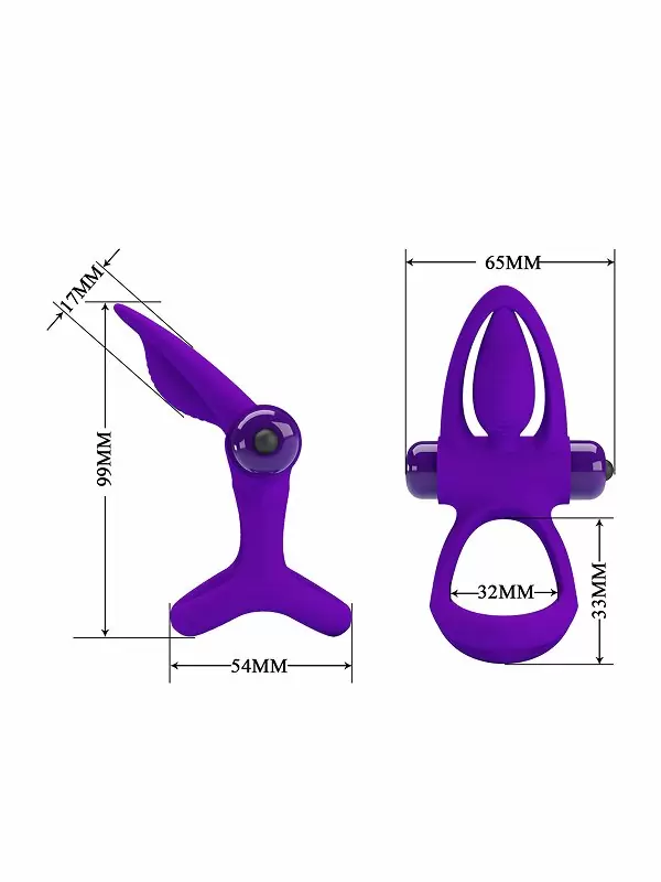 Вибрирующее эрекционное кольцо Pretty Love, для продления эрекции, фиолетовое