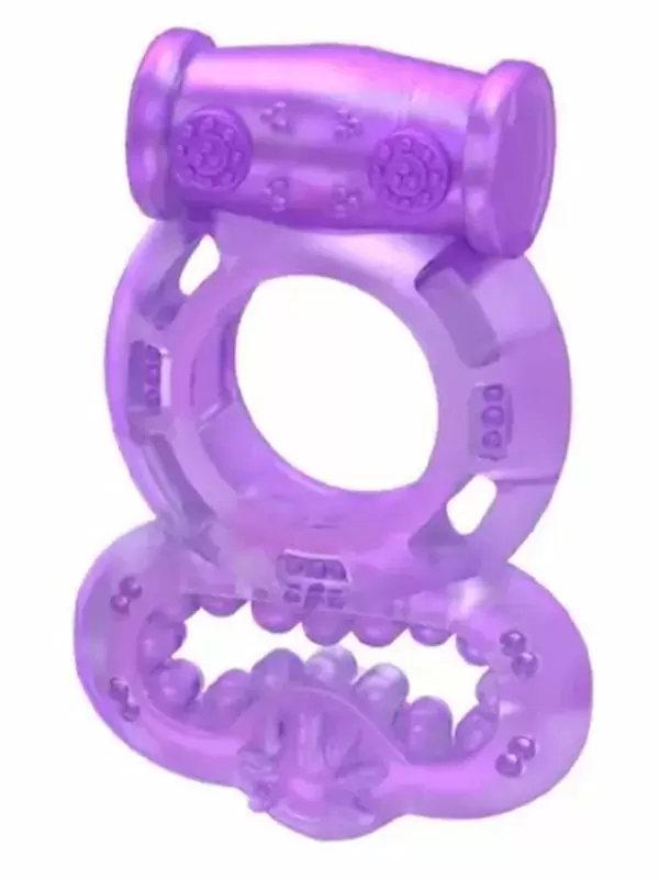 Набор: Виброкольцо Luxe Vibro Секрет кощея, диаметр 3,3 см, фиолетовый + презерватив 1 шт.