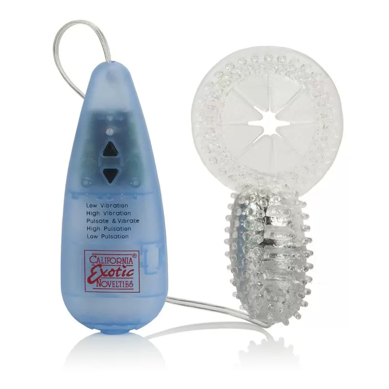 Виброяйцо Elite 5X Vibro-Ring с двумя сменными насадками – серебристый