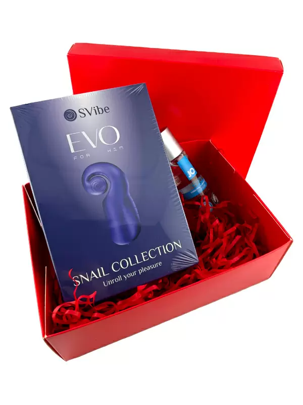 Новогодний набор для мужчин Night Sparks: мастурбатор Svibe EVO + лубрикант JO H20, 60 мл