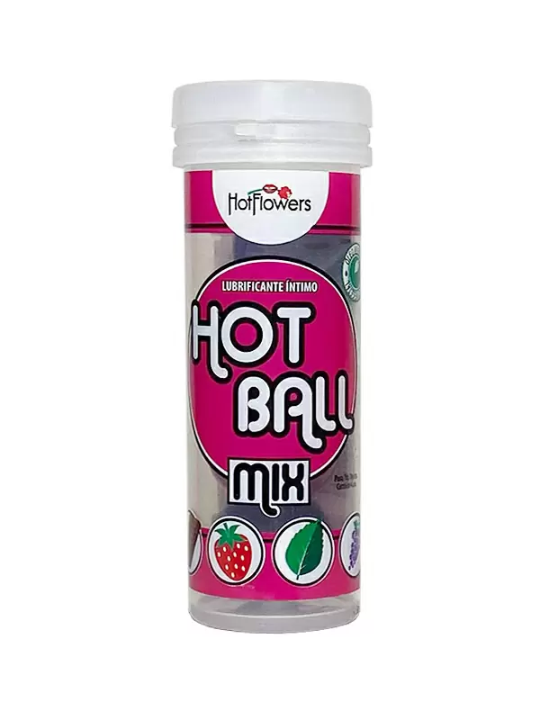Лубрикант в виде четырех шариков Hot Flowers Mix, масляная основа, аромат клубники, шоколада, винограда, мяты, 12 грамм