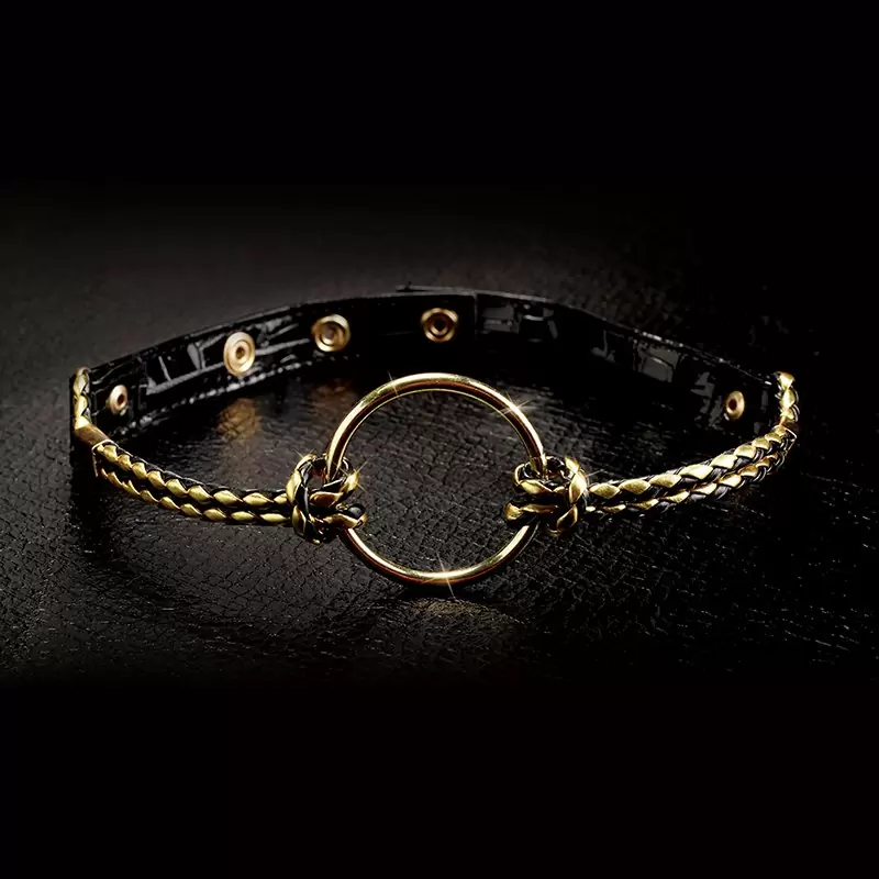 Кляп рамка Open Mouth Gag черный с золотом