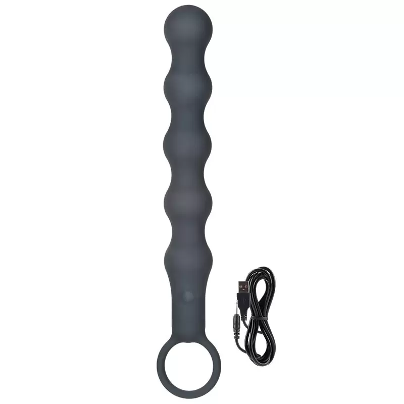 Гибкая анальная вибро-цепочка Lust by Jopen L4.5 – серая 