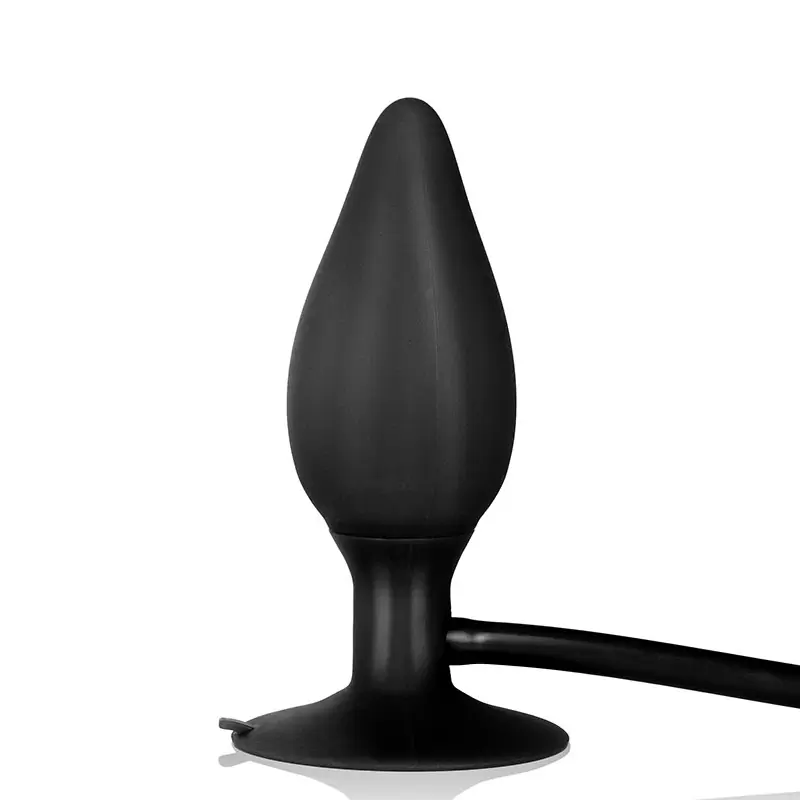 Анальная пробка с насосом Booty Pumper средняя – черная	