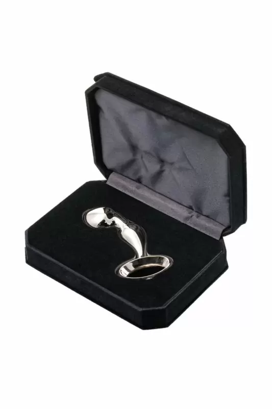 Металлический анальный стимулятор TOYFA с украшением цвета алмаза - серебристый