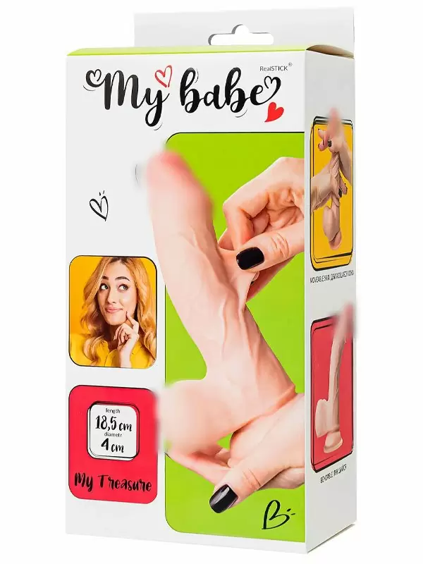 Реалистичный фаллоимитатор My Treasure, 18,5 см, TPE, телесный