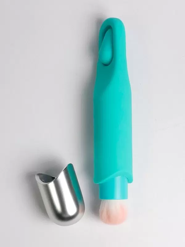 Многофункциональная вибропуля Youvic, 17,1 см, 10 режимов, с кисточкой, силикон, бирюзовый