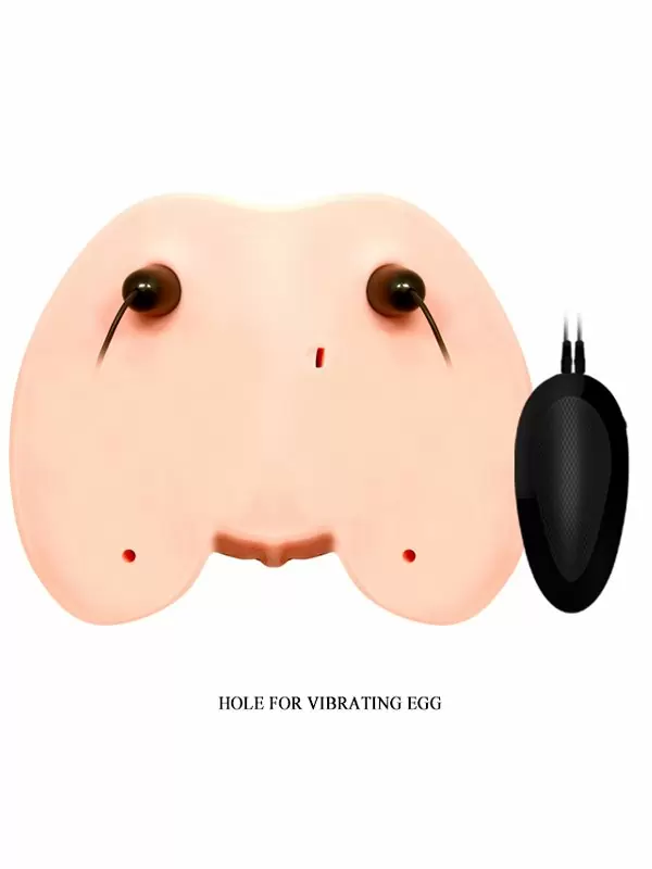 Реалистичный мастурбатор Baile, попка с двумя вибропулями, два отверстия, телесный