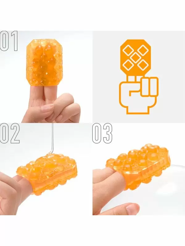 Нереалистичный мастурбатор Tenga Uni Topaz, 5,8 см, ТПЭ, оранжевый
