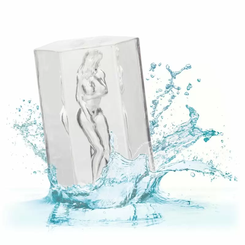 Оригинальный мастурбатор CRYSTAL с внутренним рельефом в виде женского тела, 9,5 см, ТПЕ, прозрачный