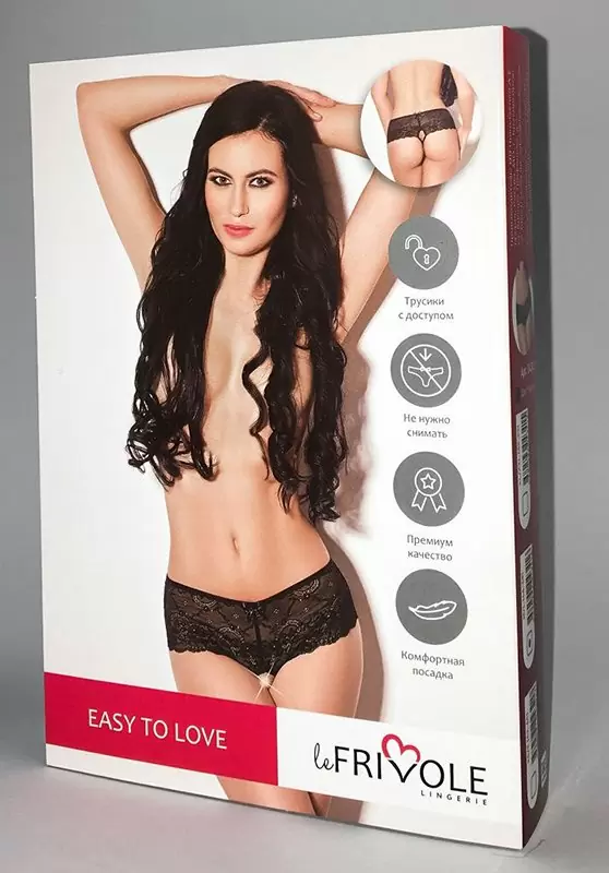 Высокие кружевные шортики Easy to Love с доступом – черный, XS/S