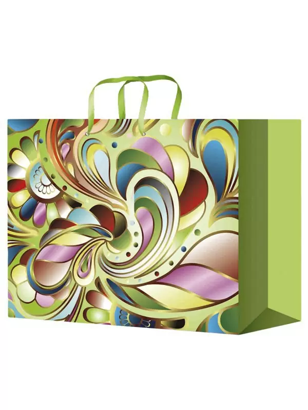 Ламинированный подарочный пакет с абстрактным цветочным рисунком (327*264*136)