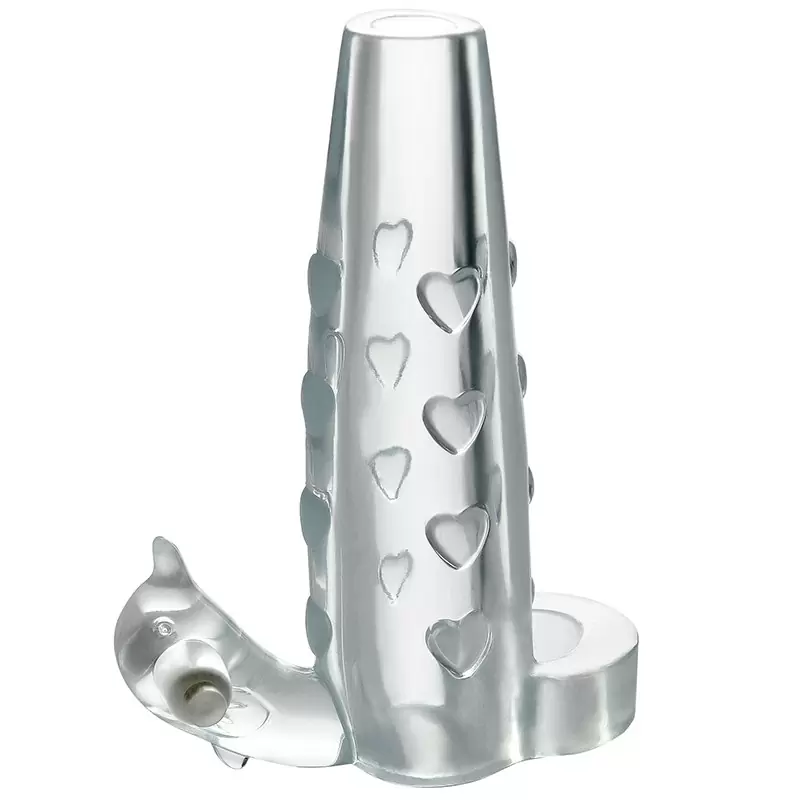 Насадка Deluxe Penis Enhancer со стимулятором клитора и вибрацией – прозрачная