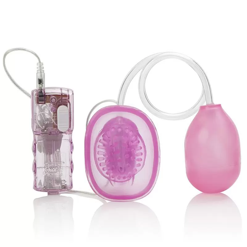 Клиторальный стимулятор с вакуумной помпой Vibro Pussy Sucker – розовый