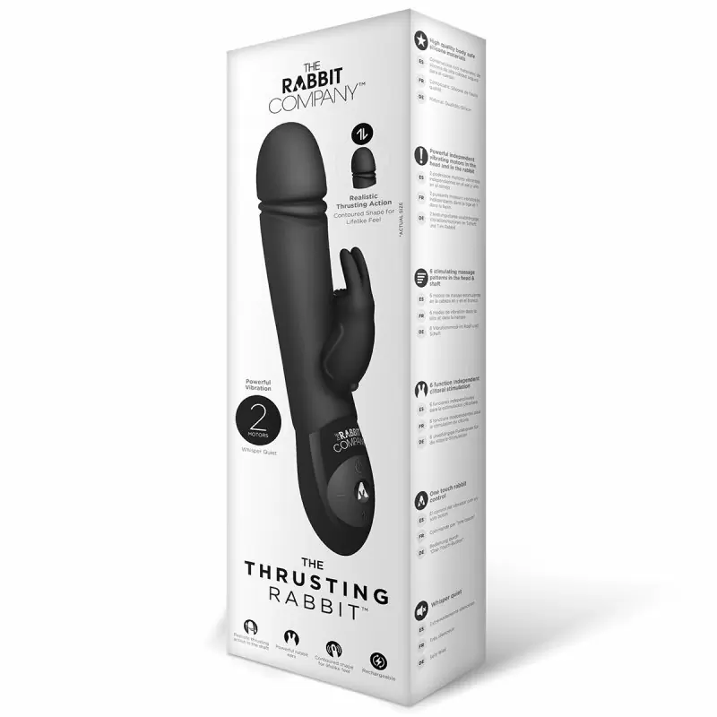 Вибратор-кролик с функцией «толчка» The Rabbit Company Thrusting Rabbit – черный