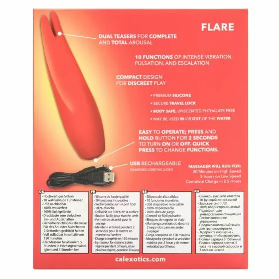 Перезаряжаемый вибромассажер Red Hot Flare