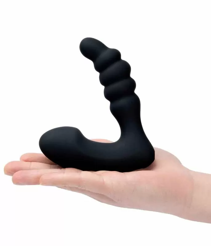 Мощный стимулятор простаты BlueLine Prodder - Sphincter Training, с пультом Д/У, 12,5 см, 4 режима, силикон